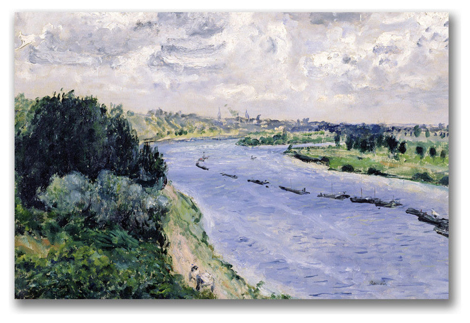 'Barges on the Seine' Canvas Art by Pierre Auguste