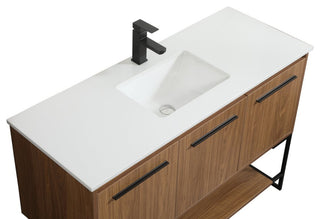 Sue Walnut Brown-Light Bathroom Vanity, Walnut Brown, 48"