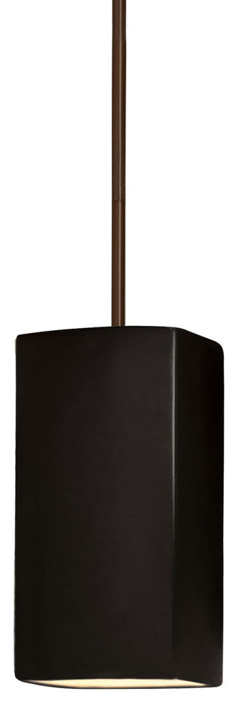 Rectangle Pendant, Carbon Matte Black, Dark Bronze, Incandescent