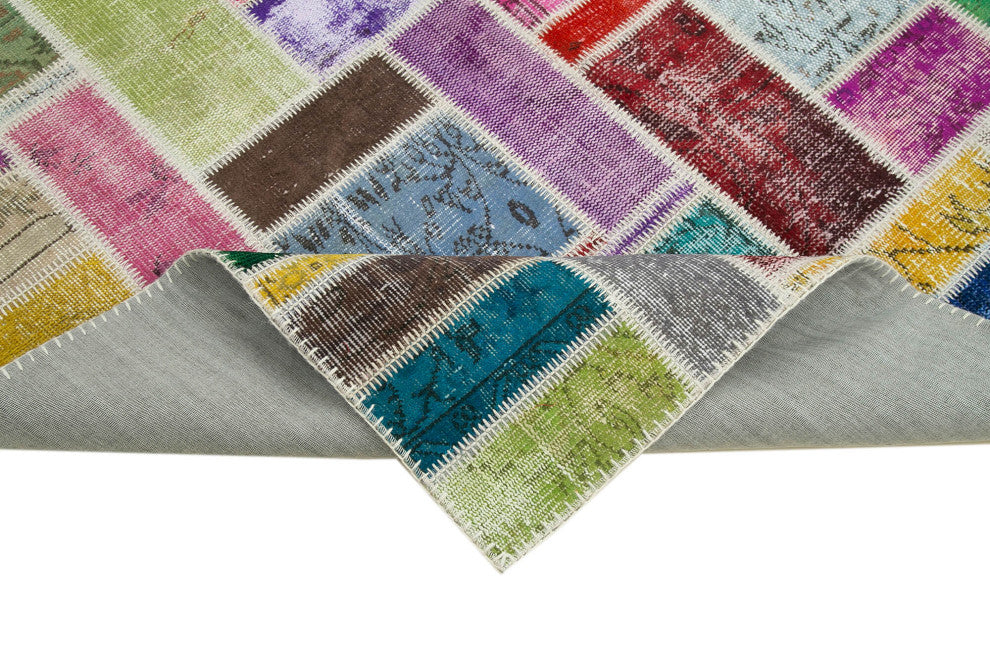 Rug N Carpet - Hand-Knotted Turkish 5' 8" x 7' 10" Unique Patchwork Area Rug