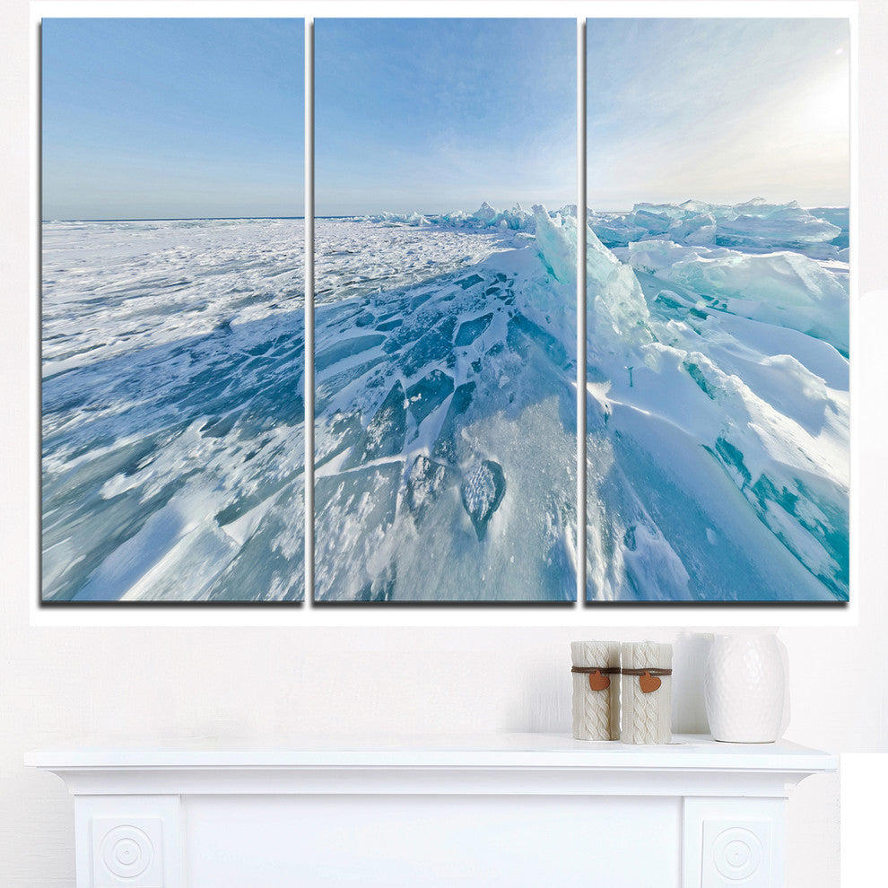"Ice Hummocks in Lake Baikal Siberia" Metal Wall Art, 3 Panels, 36"x28"