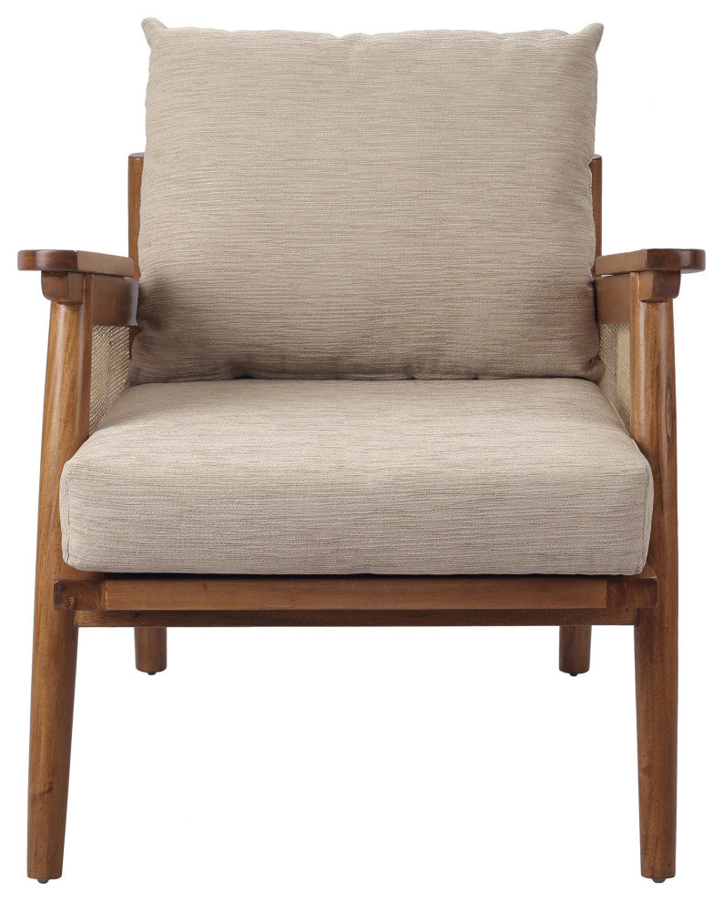 Teramo Rattan Accent Chair, Mid Brown