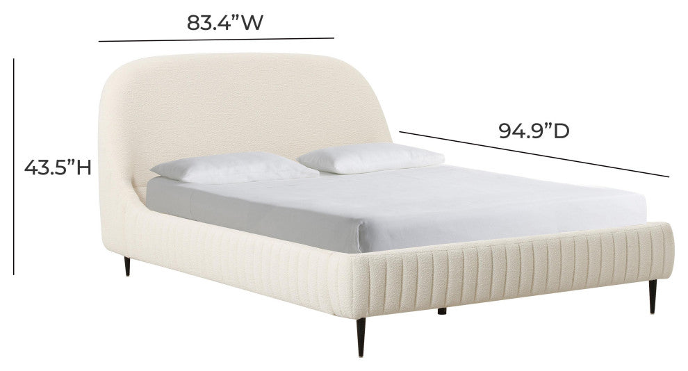 Denise Cream Boucle Bed, King