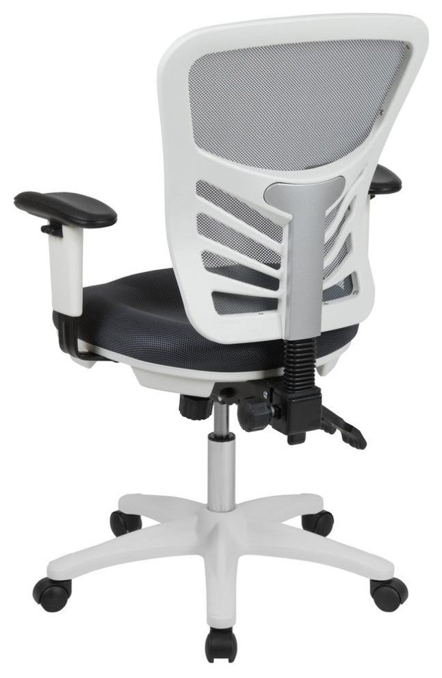 Mid-Back Dark Gray Mesh Multifunction Executive Swivel Ergonomic Office...