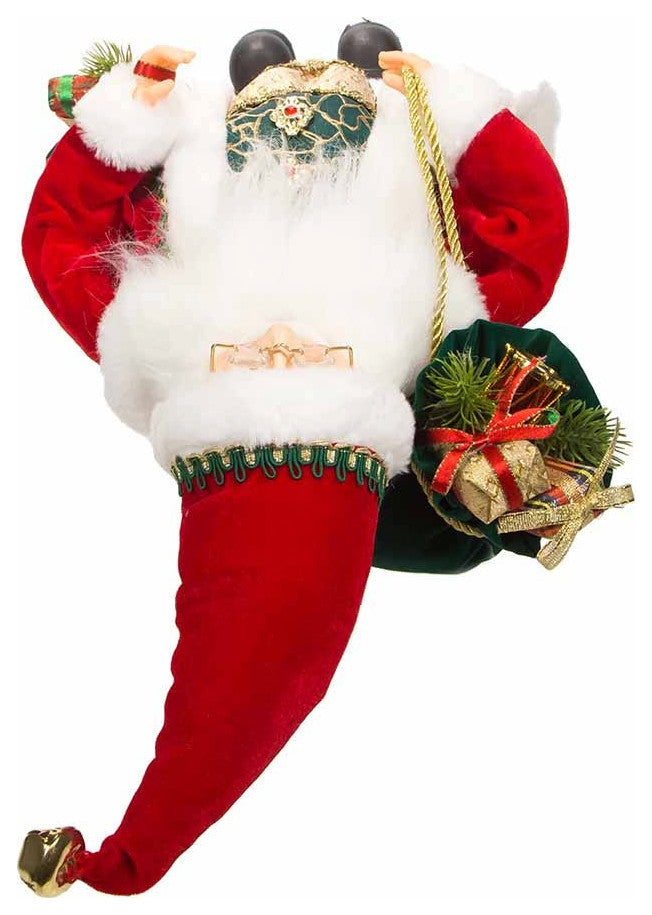 Kurt Adler 17" Kringle Klaus Fancy Santa With Stocking