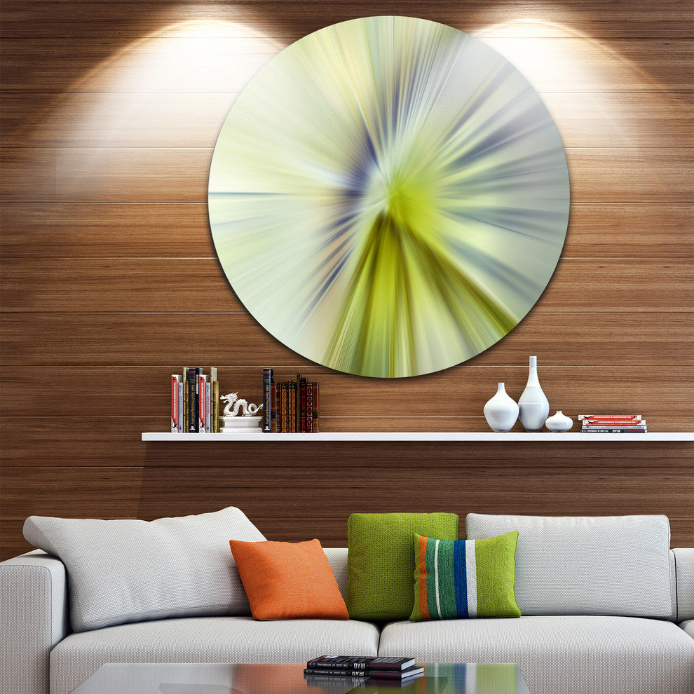 Rays Of Speed Green Purple, Abstract Digital Disc Metal Wall Art, 11"