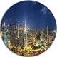 Singapore Skyscrapers Panorama, Cityscape Round Wall Art, 36"
