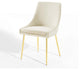 Side Dining Chair, Set of 2, Velvet, Metal, Gold Ivory White, Modern, Bistro