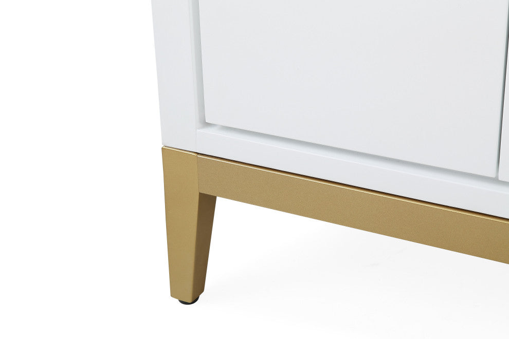 60" Tennant Brand Modern Style White Beatrice Double Sink Bathroom Vanity
