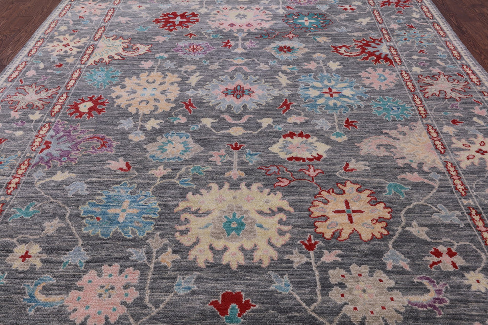 Handmade Turkish Oushak Wool Rug 9' 0" X 12' 2" - Q15705