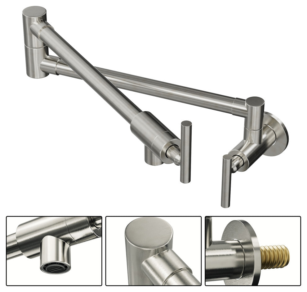 Givingtree Wall-Mount Brushed Nickel Pot Filler Faucet