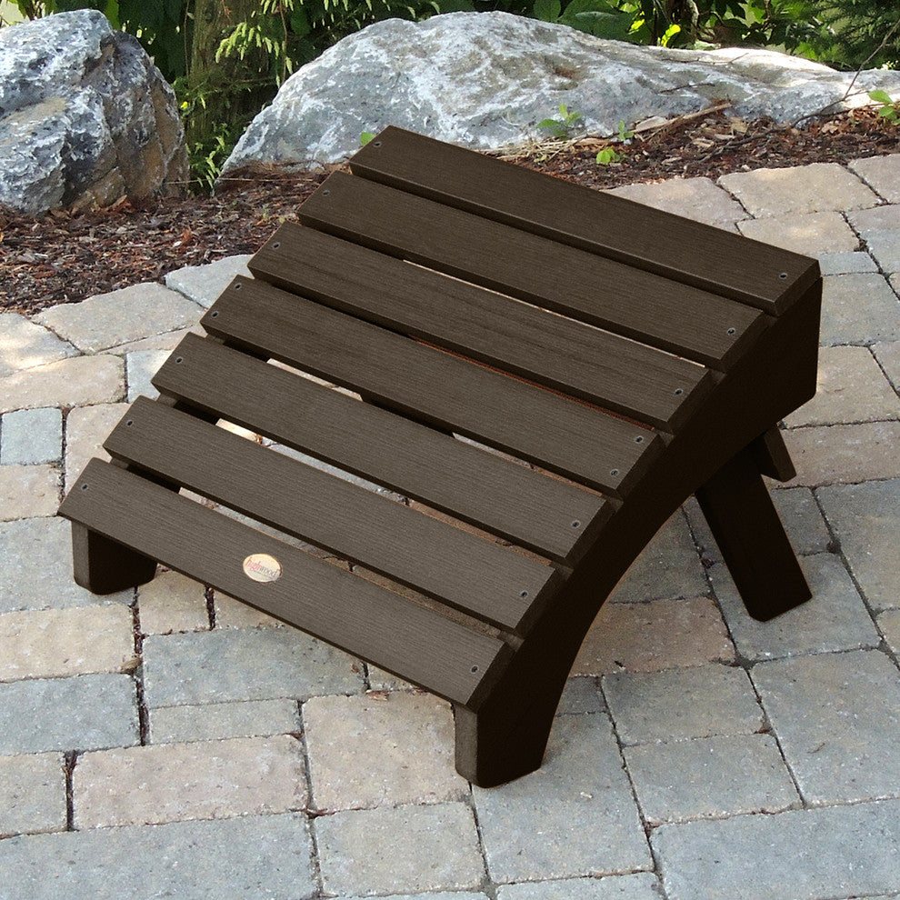 Folding Adirondack Ottoman, Weathered Acorn