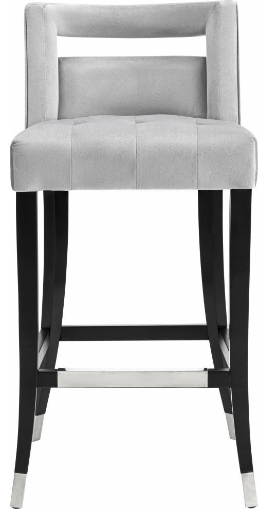 TOV Furniture Hart Grey Velvet Counter Stool