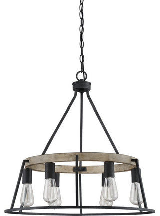 Quoizel BRT5006 Brockton 6 Light 25"W Wood Chandelier - Grey Ash