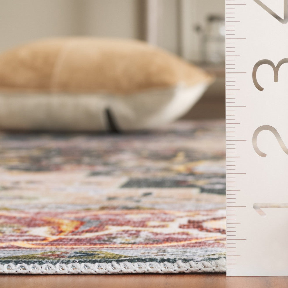 Safavieh Arizona Machine-Washable Collection ARZ126 Rug, Green/Light Brown, 3'x5'