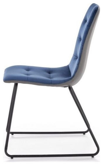 CHARA Dining Set, Grey/White/Blue