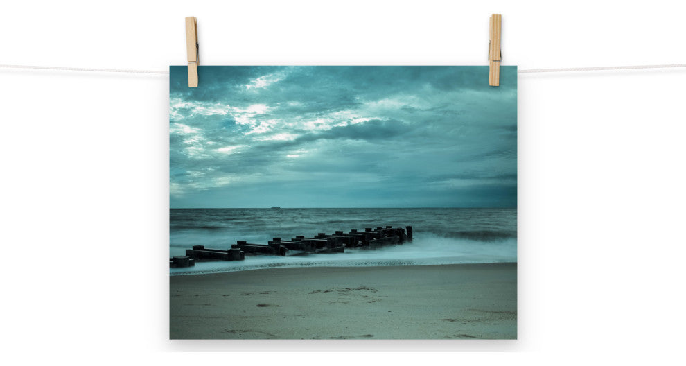 Blue Morning at Rehoboth Coastal Wall Art Unframed Photo Paper Print, 11" X 14"