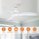 52 in Propeller Modern LED White Ceiling Fan With Remote