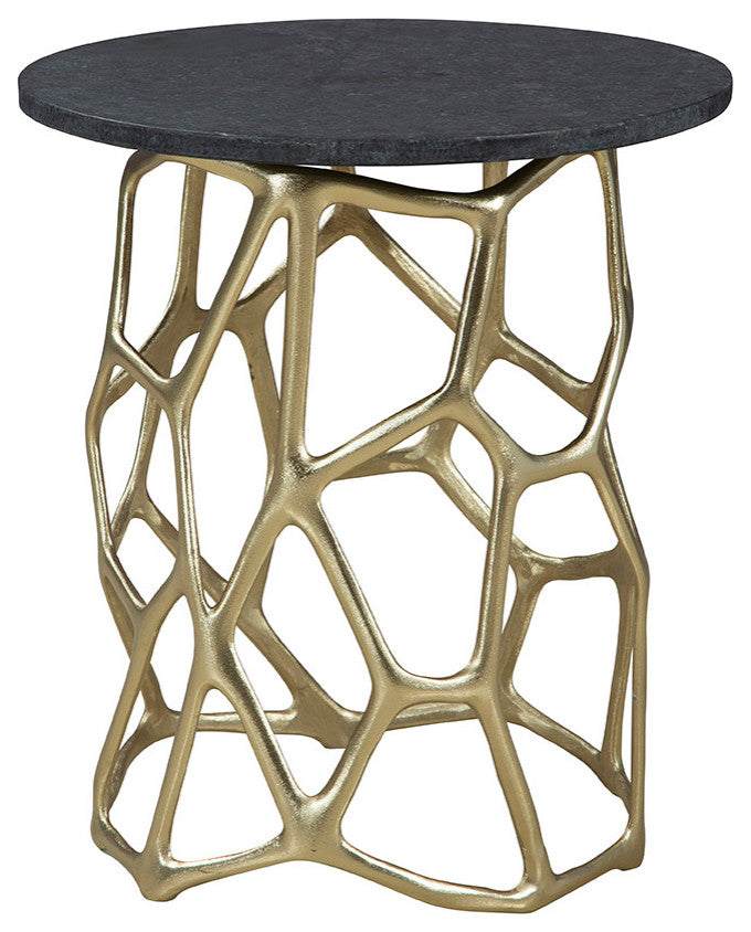 Short Ariel Aluminum End Table, Gold