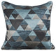 Blue Decorative Pillow Covers 18"x18" Silk, Teal Origami