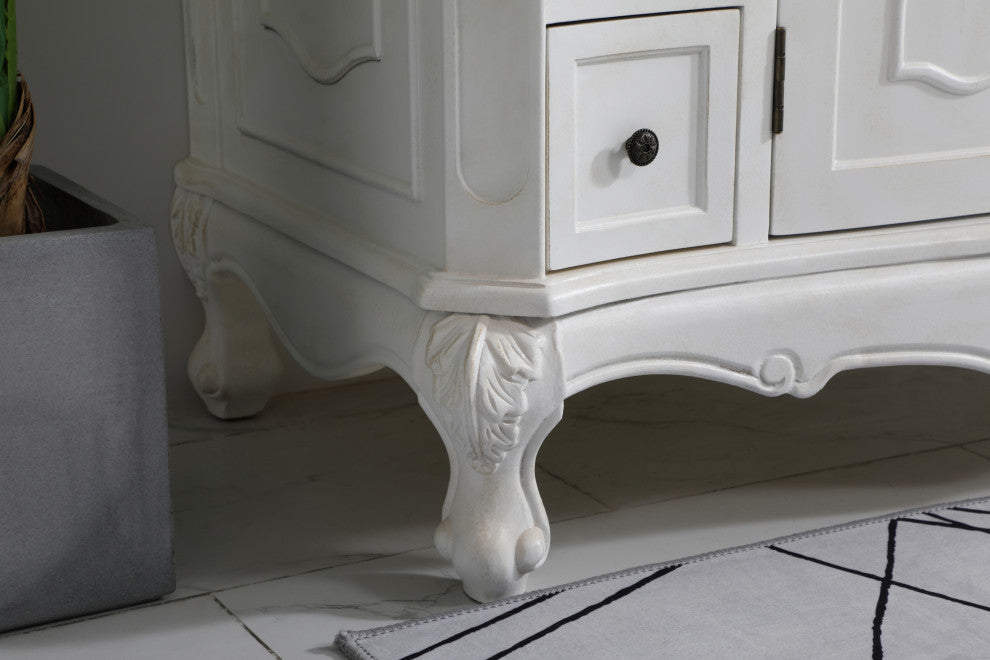 Bathroom Vanity, Antique White, 42", Single Sink