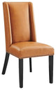Modway Baron Solid Wood and Vegan Leather Dining Chair in Tan