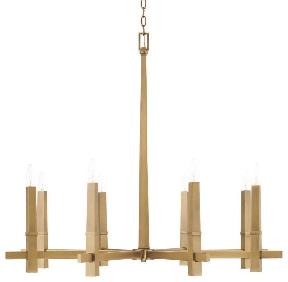 Capital Lighting 449681 Blake 8 Light 39"W Candle Style - Aged Brass