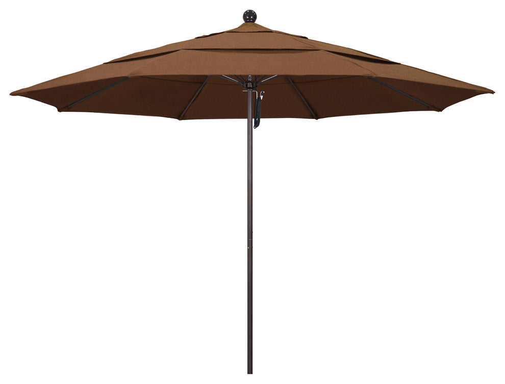 Fiberglass Umbrella Bronze, Teak