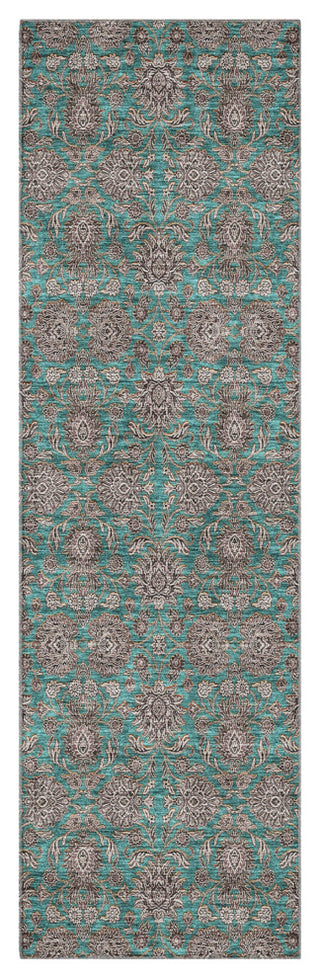Premium Machine Washable Mayfield AMF702 Teal 2'3" x 7'6" Runner Rug