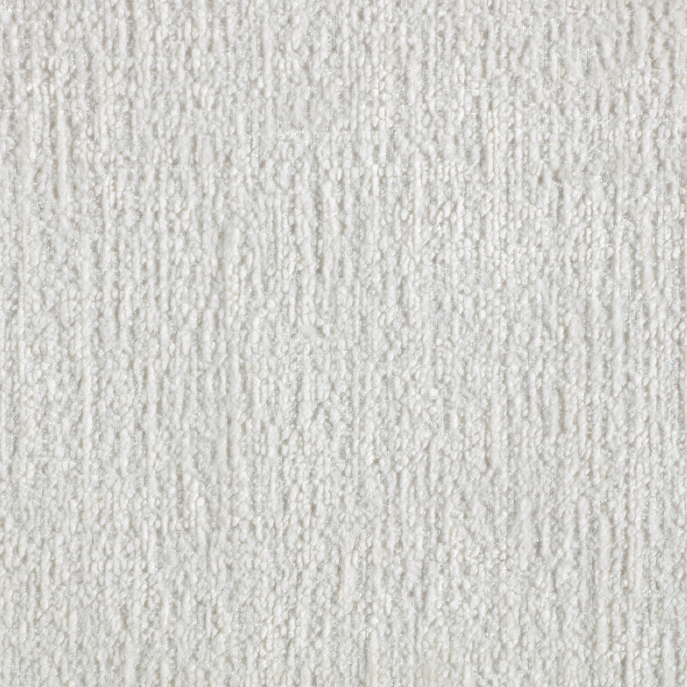 Nimes Upholstered Ottoman, Cream, Velour Fur, Walnut Finish