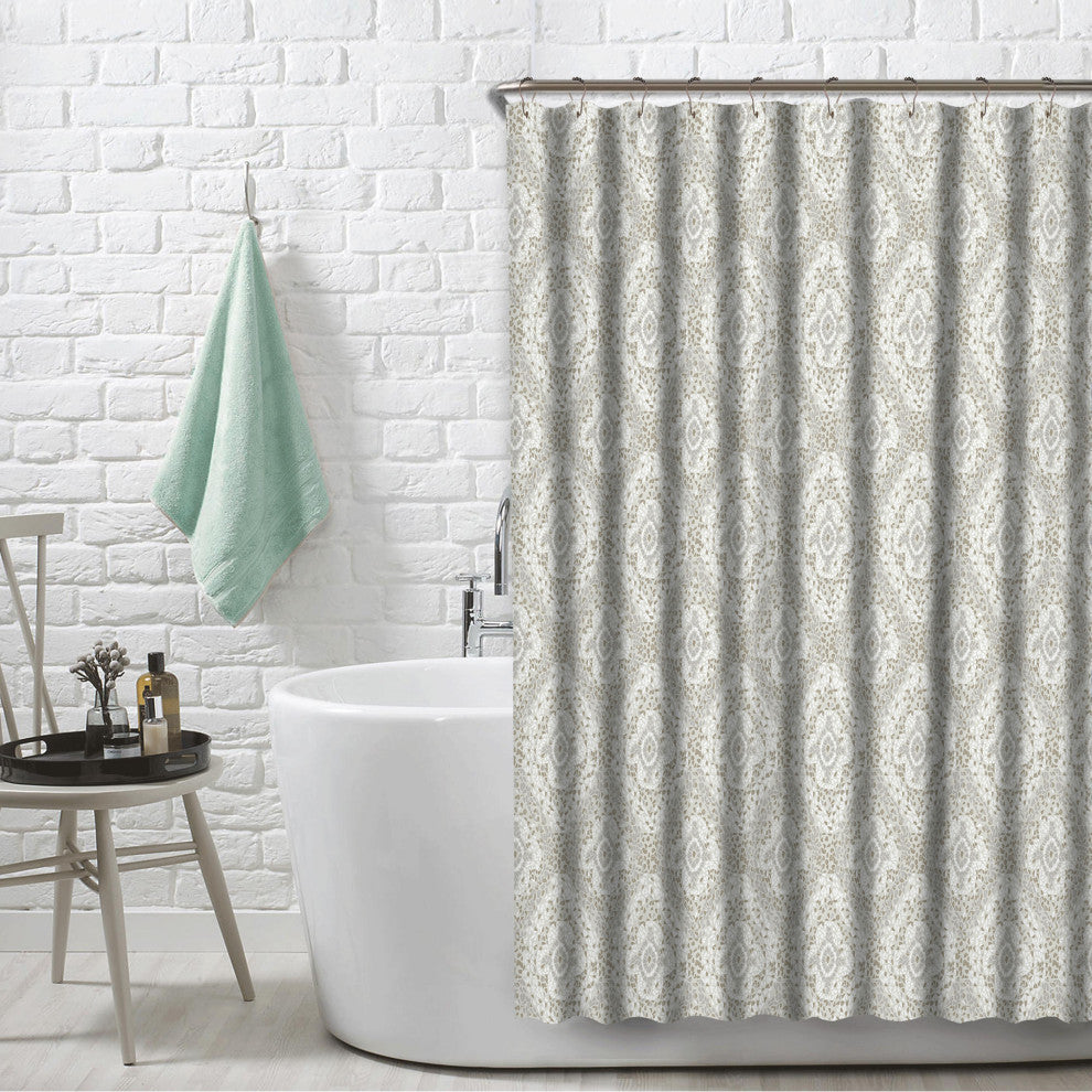 Damask Beige Richmond Shower Curtain, 72"x72"
