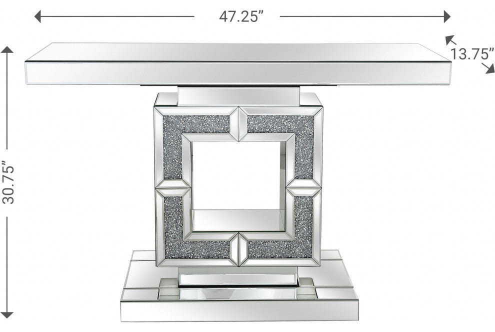 Silver Pedestal Console Table