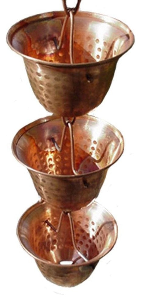 Copper Bells Rain Chain with Installation Kit, 11 Foot