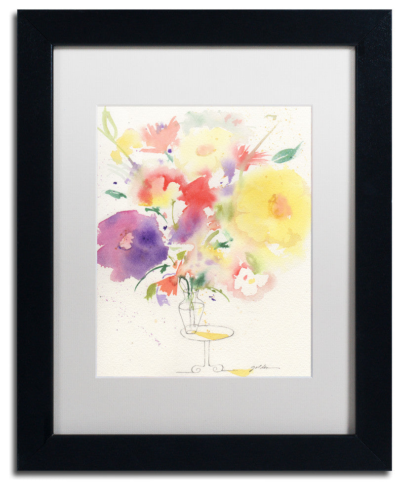 Sheila Golden ''Holiday Bouquet'' Matted Framed Art, Black Frame, White, 14x11