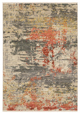 Saturn Pixelated Abstract Beige/Pink Wool Blend Area Rug 7'10" x 10'10"