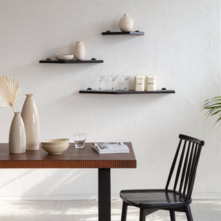 Force Set of 3 Wall Mounted Shelves, Black