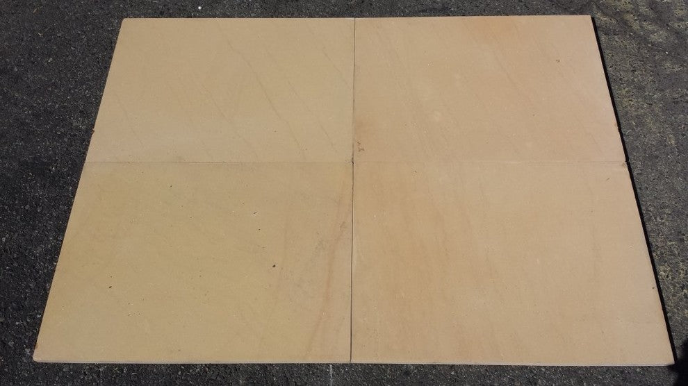 Kokomo Gold Sandstone Tiles, Honed Finish, 18"x24", Set of 192