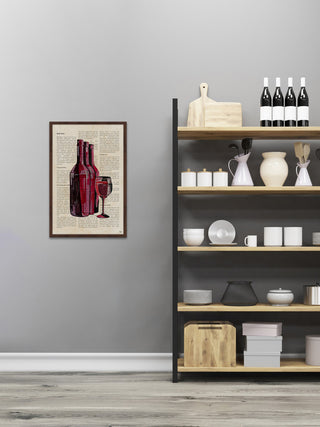 "Red Wine History" Framed Painting Print, 24"x36"