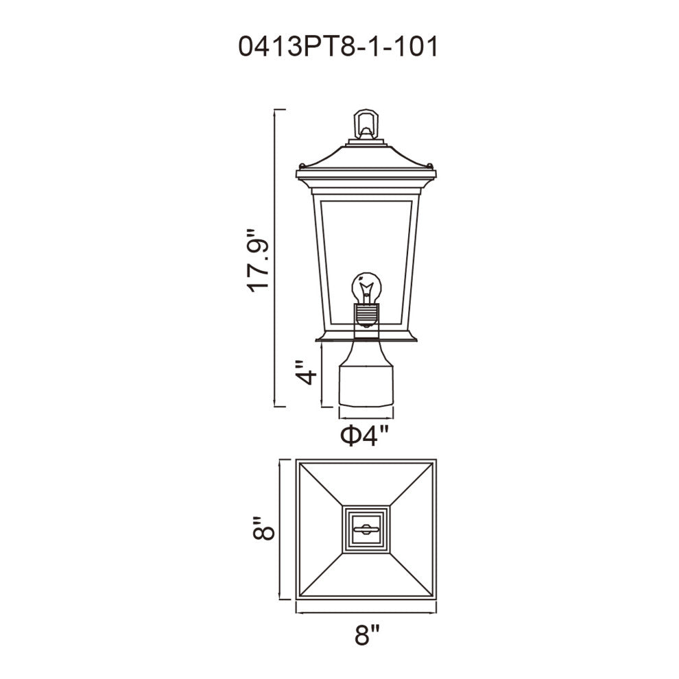 Leawood 1 Light Black Outdoor Lantern Head