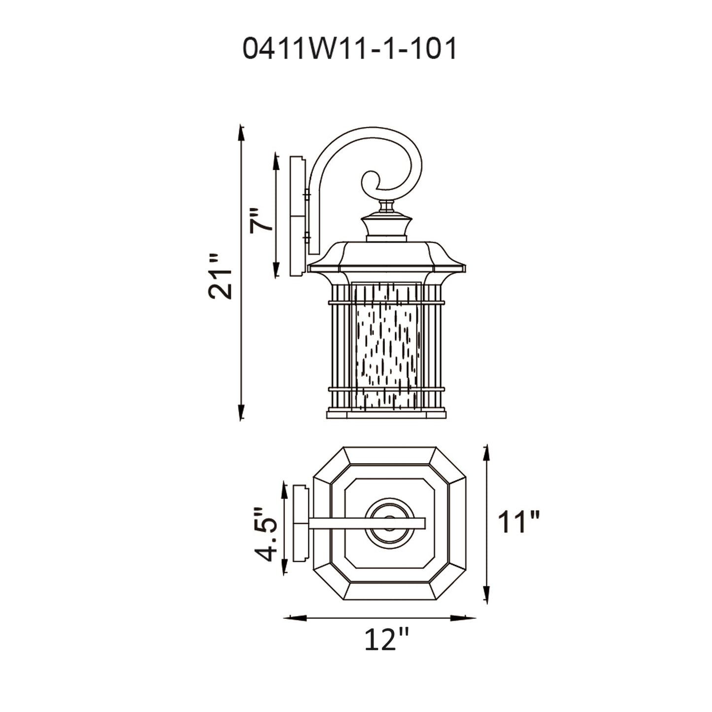 Blackburn Outdoor Wall Lantern, 11 Inches