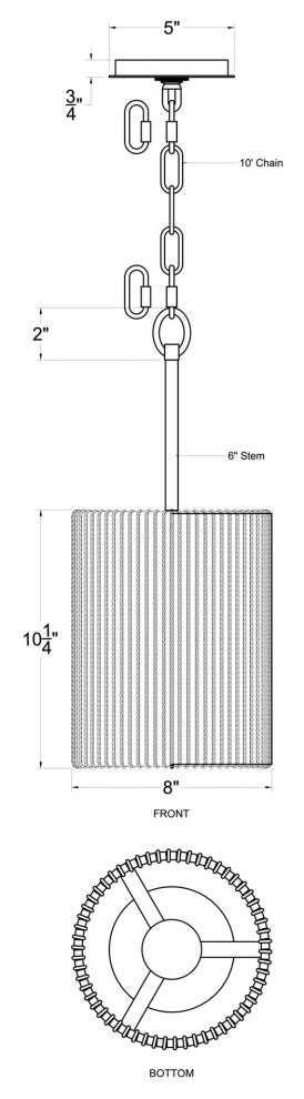 Varaluz 391M01 Jacobs Ladder 8"W Mini Pendant - French Gold