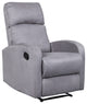 Artiva USA Modern Home Slim Design Microfiber Recliner, Gray