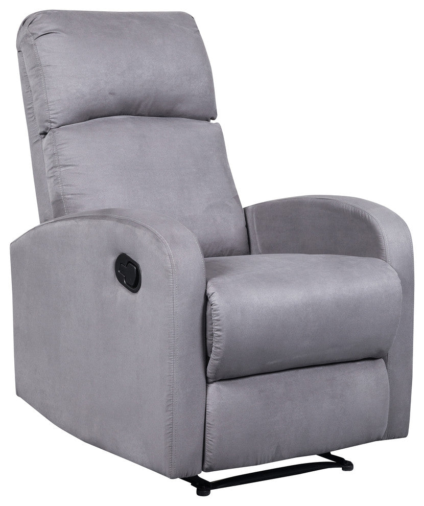 Artiva USA Modern Home Slim Design Microfiber Recliner, Gray
