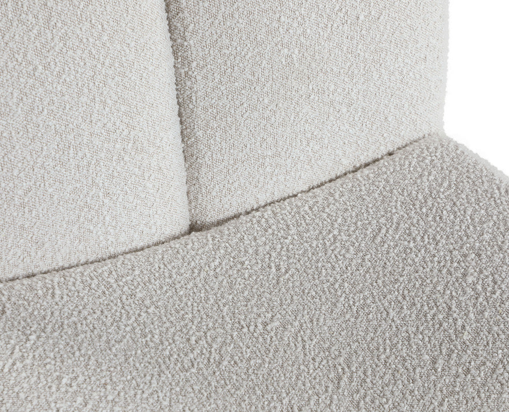 Alta Boucle Fabric Upholstered Accent Chair, Cream