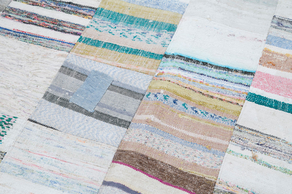 Rug N Carpet - Handmade Turkish 8' 2'' x 9' 9'' Unique Patchwork Kilim Rug
