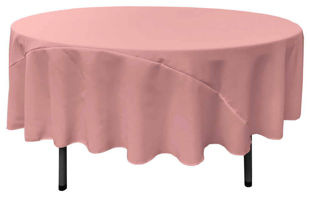 LA Linen Polyester Poplin Tablecloth 90" Round, Dusty Rose