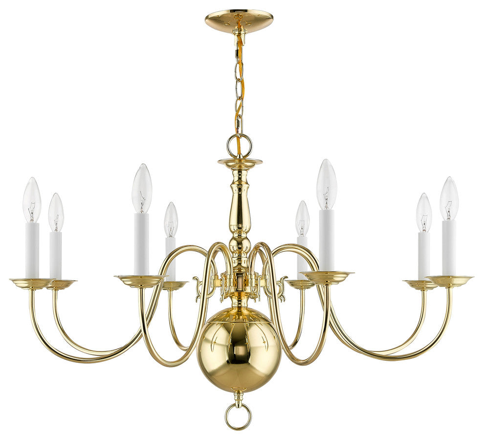 Williamsburgh Chandelier, Polished Brass