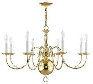Williamsburgh Chandelier, Polished Brass