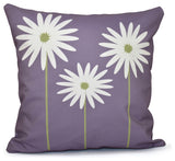 Daisy May Floral Print Pillow, Hyacinth, 18"x18"
