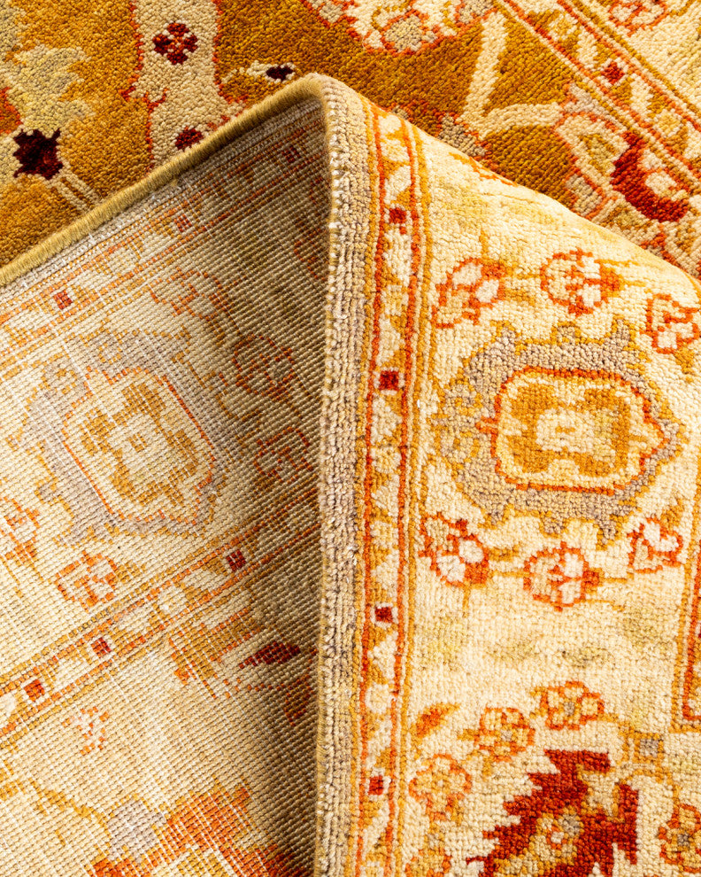 Ottoman, One-of-a-Kind Hand-Knotted Area Rug Yellow, 3' 2" x 5' 4"